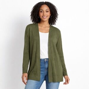 Croft & Barrow Olive Green Open Front Cardigan XL